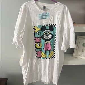 Disney Mickey Mouse Graphic Tee - White, Pink, Yellow